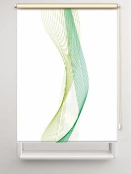 Rollo Stream two green, Rollo, Motivrollo, Rollo mit Druck, Fotorollo, bedrucktes Rollo, Fensterrollo,verdunkelndes Rollo, Sonnenschutz Rollo